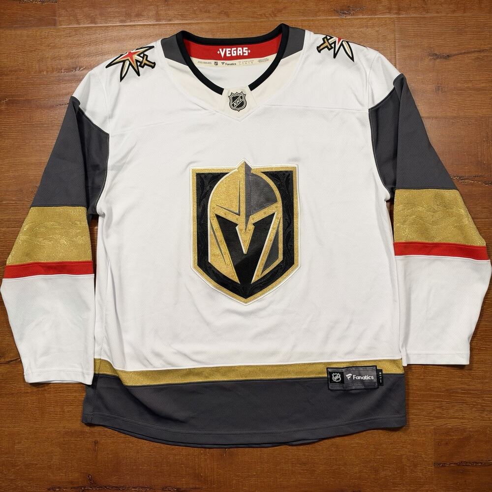 Fanatics Las Vegas Golden Knights Hockey Jersey Mens L White Long Sleeve 2018